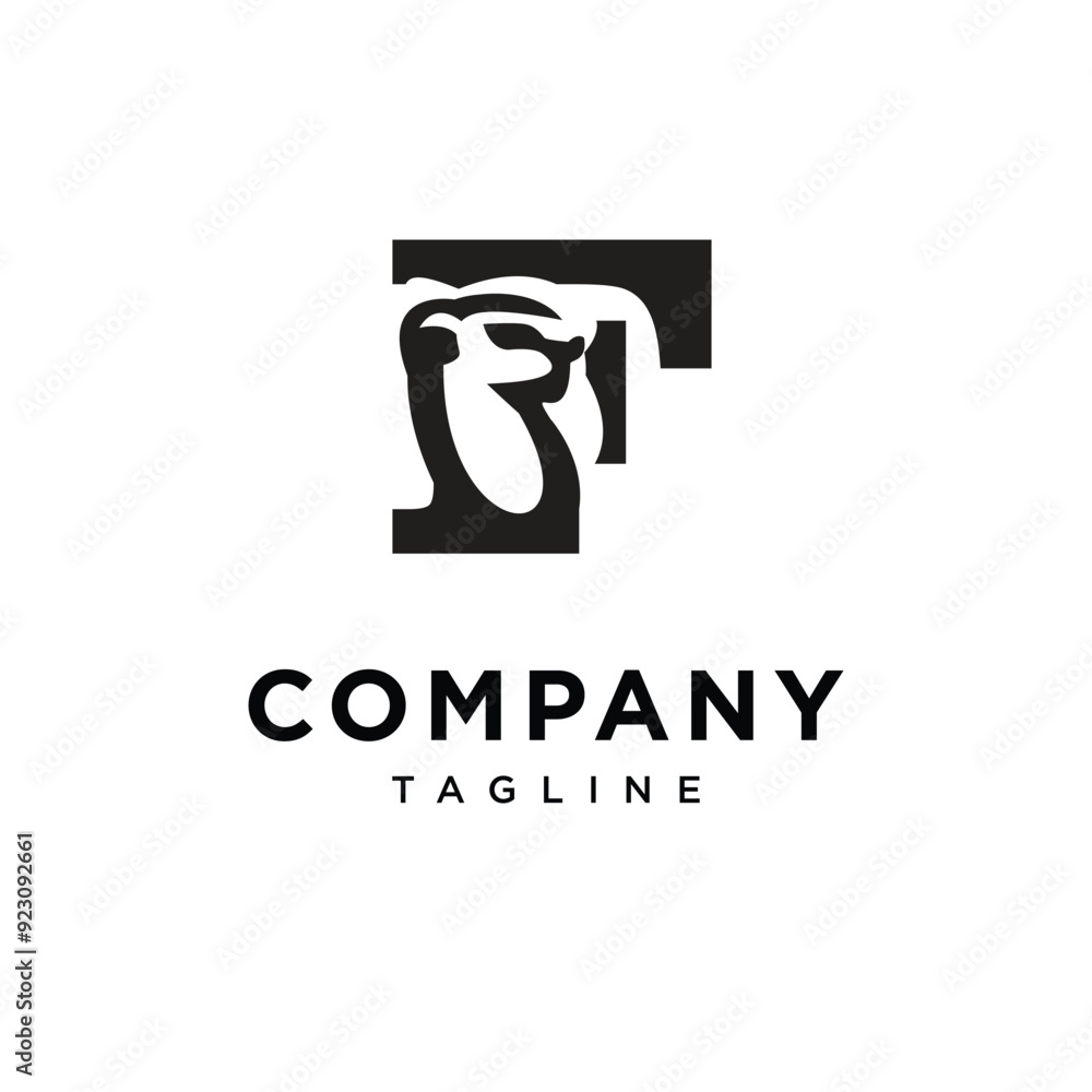 Letter F Meerkat logo icon vector Letter F Meerkat logo icon vector
