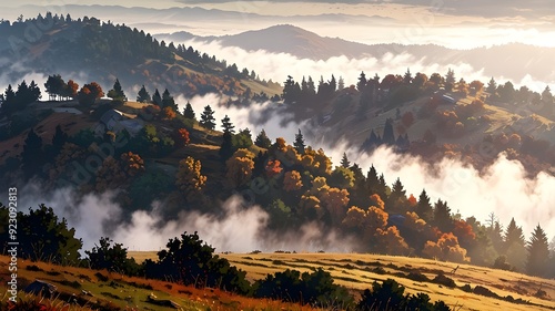 sunrise over the mountains photo