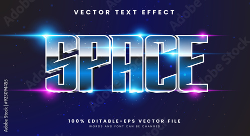 Space theme bright color editable text effect Template
