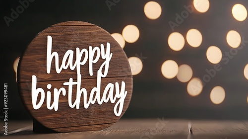 Happy Birthday Wooden Plaque Image photo