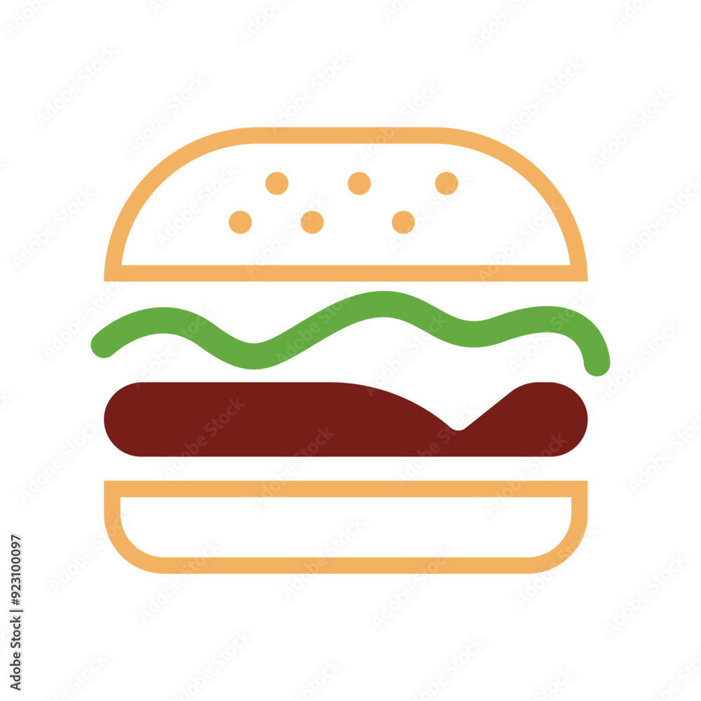 Delicious burger icon design Delicious burger icon design