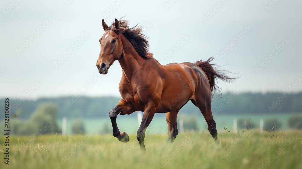 brown horse running in a field brown horse running in a field