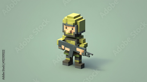 Cod 3d pixel Character Cartoon