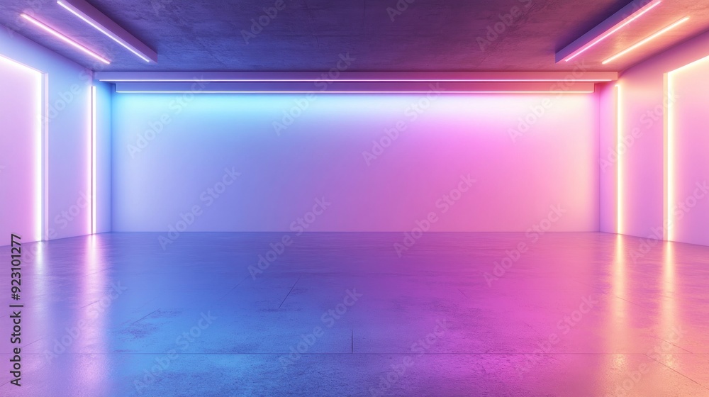Neon Lights in a Futuristic Room Neon Lights in a Futuristic Room