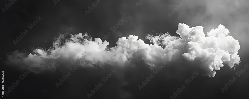 White Smoke Billowing Against a Dark Background White Smoke Billowing Against a Dark Background