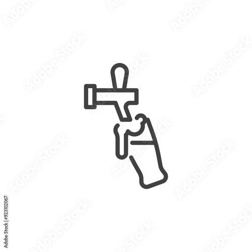 Tap Beer Glass line icon