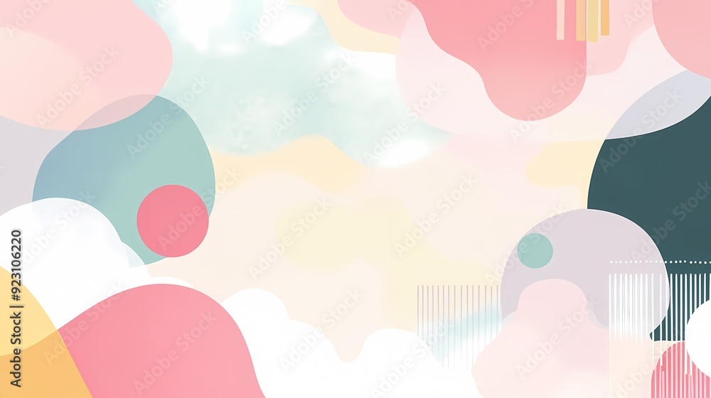 Abstract pink, blue, and yellow shapes background with copy space. Abstract pink, blue, and yellow shapes background with copy space.