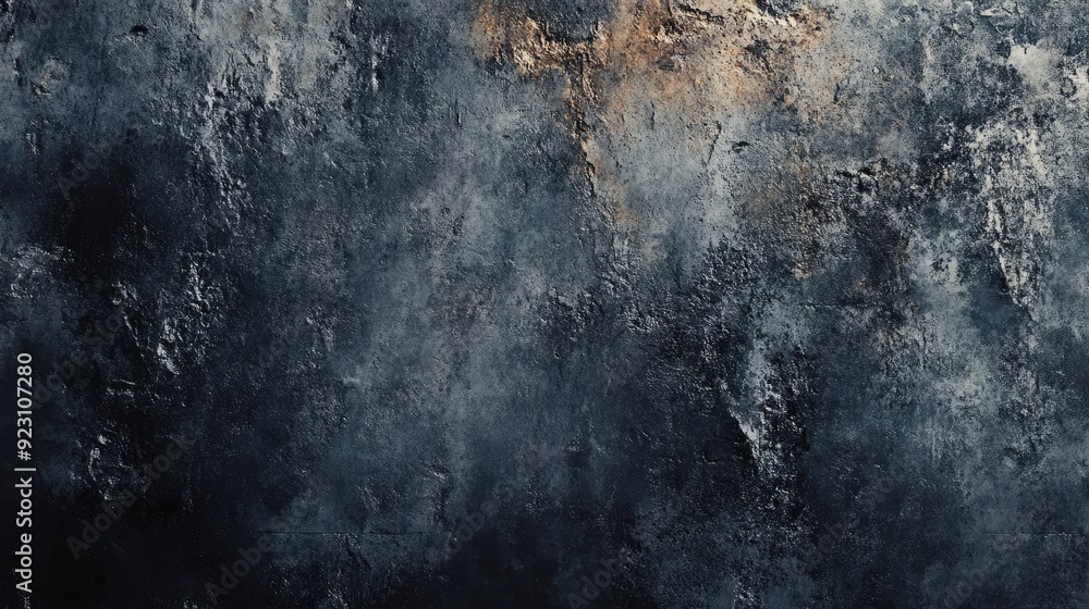 Obraz premium A moody, dark concrete texture background with a matte finish, suitable for creating dramatic and bold design banners.