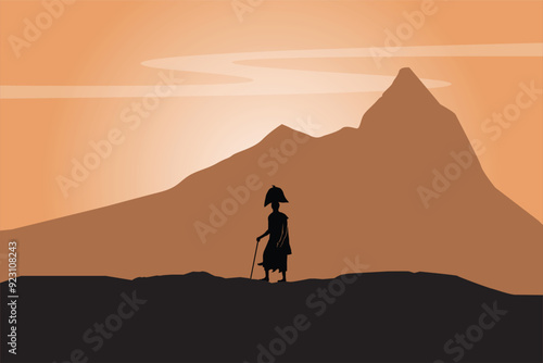 Refugee silhouette vectors and illustrations for world refugee day.	
