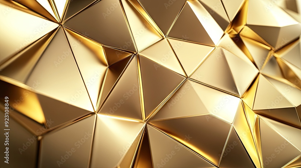 Abstract geometric background in gold, featuring polygonal elements and a shiny, modern look for high-quality vector illustrations. Abstract geometric background in gold, featuring polygonal elements and a shiny, modern look for high-quality vector illustrations.