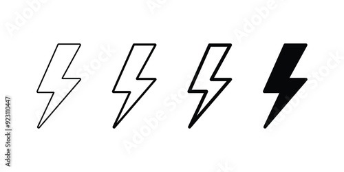 Lightning icon vector. Electric bolt flash icon. Power energy symbol. Thunder icon.