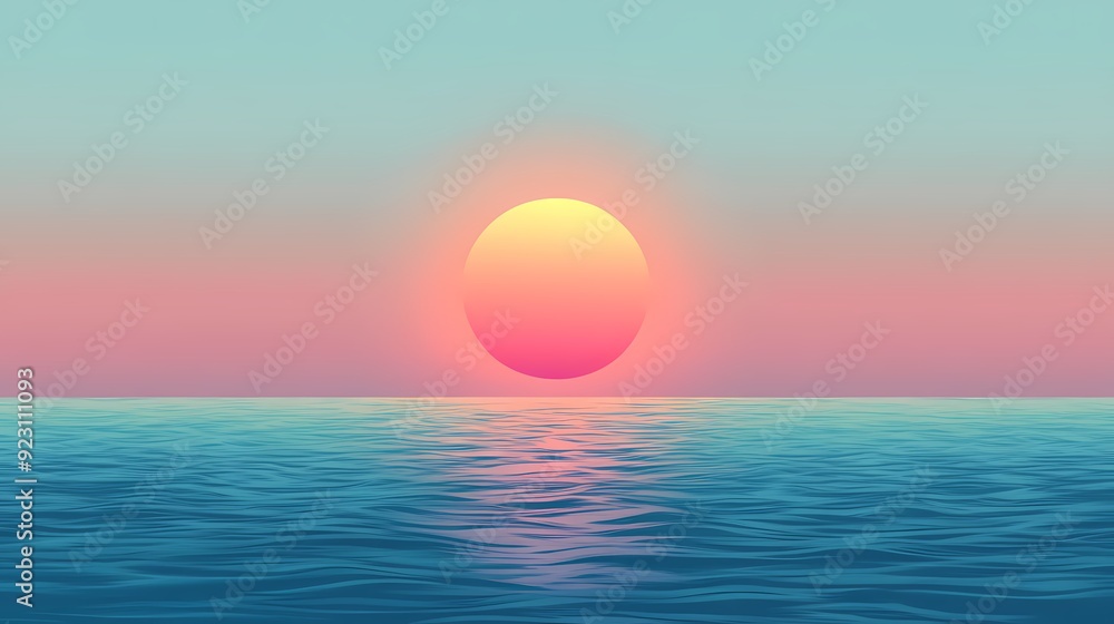 Calm Ocean Waves with a Pink Sunset. Calm Ocean Waves with a Pink Sunset.