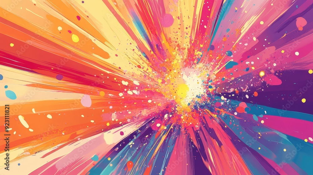 Bright and playful abstract background with vibrant color bursts and energetic patterns. Perfect for fun designs, social media graphics, and creative marketing materials. Bright and playful abstract background with vibrant color bursts and energetic patterns. Perfect for fun designs, social media graphics, and creative marketing materials.