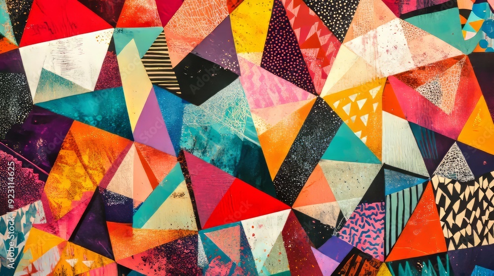 Geometric psychedelic geometric pattern wall background, generative Ai. Geometric psychedelic geometric pattern wall background, generative Ai.