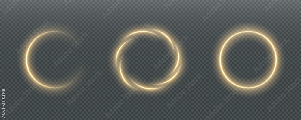 Festive sparkling frame, circle, ring png. Festive circle, ring, frame, for cards, invitations, banners, adverts. Neon frame, set of geometric frames. Vector png background with gold glowing lines. Festive sparkling frame, circle, ring png. Festive circle, ring, frame, for cards, invitations, banners, adverts. Neon frame, set of geometric frames. Vector png background with gold glowing lines.