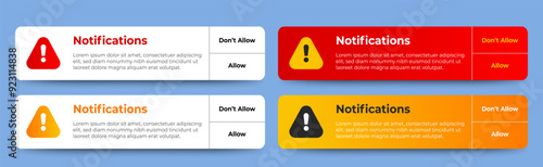 warning notification alert dialog box with text design template. colorful. vector