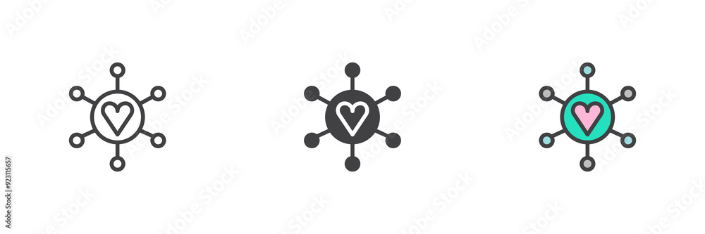 Love share different style icon set Love share different style icon set