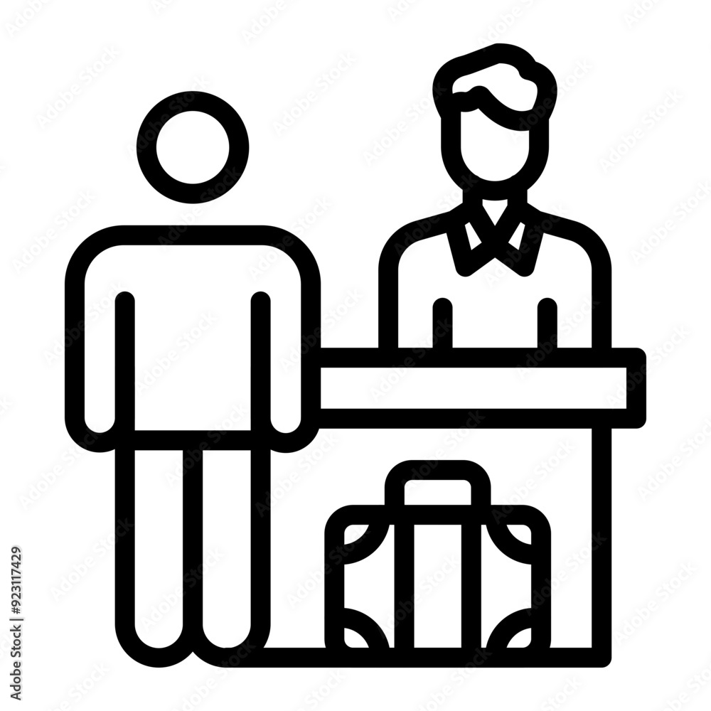 Fototapeta premium Checkin Vector Line Icon Design