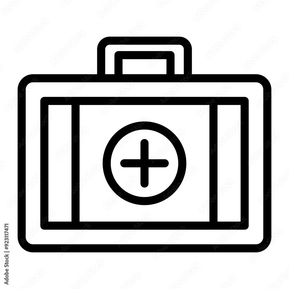 First Aid kit Vector Line Icon Design First Aid kit Vector Line Icon Design