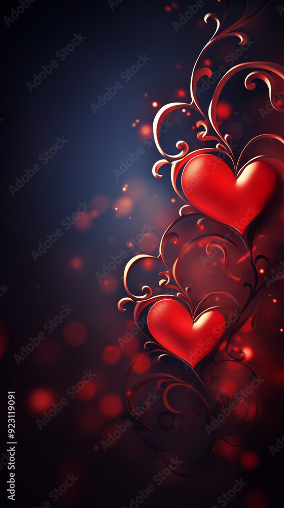 The red Heart shapes on abstract glitter background in love concept for valentines day with sweet and romantic moment The red Heart shapes on abstract glitter background in love concept for valentines day with sweet and romantic moment