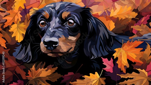 Smart and cute dog, gennerative AI illustrations	
