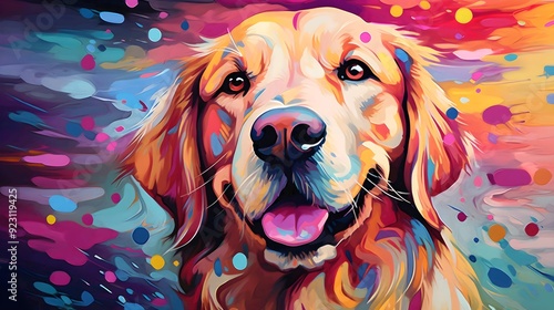 Smart and cute dog, gennerative AI illustrations	