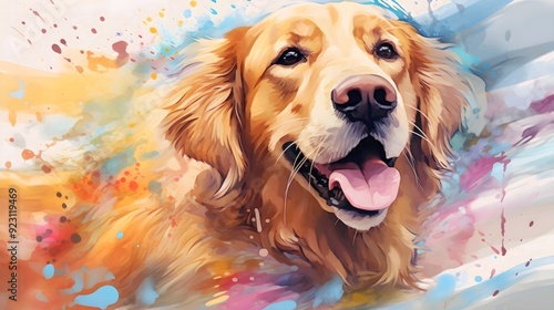 Smart and cute dog, gennerative AI illustrations	