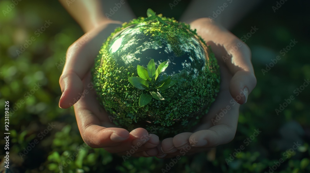 earth Green planet in your hands, Save Earth concept earth Green planet in your hands, Save Earth concept