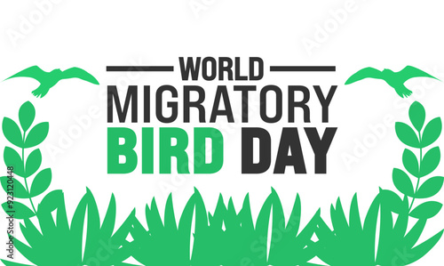 World Migratory Bird Day. Holiday concept. Template for background, banner, card, poster with text inscription. Vector illustration