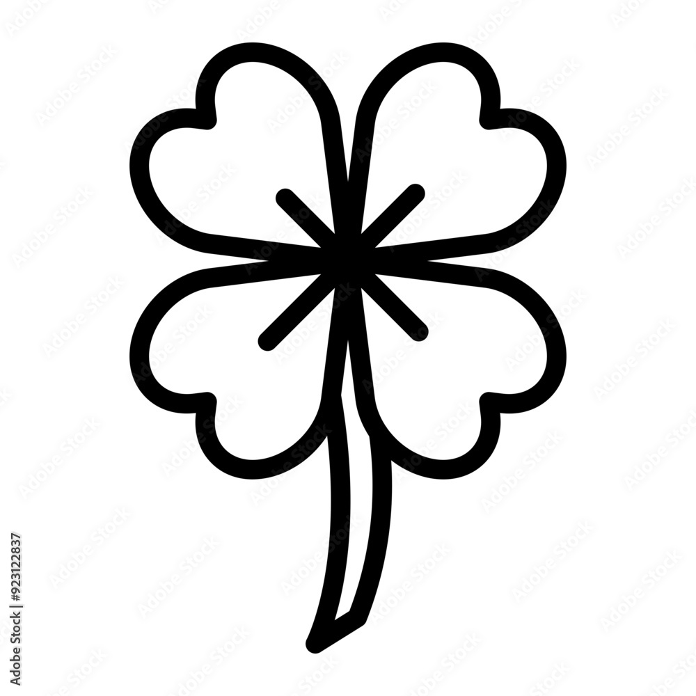 Clover Vector Line Icon Design Clover Vector Line Icon Design