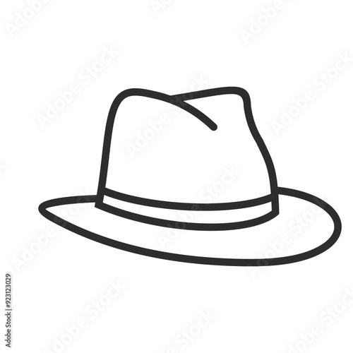 Cowboy hat outline icon, editable vector illustration and transparent graphic element. Isolated on white background
