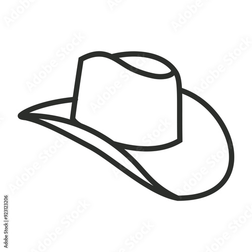 Cowboy hat outline icon, editable vector illustration and transparent graphic element. Isolated on white background