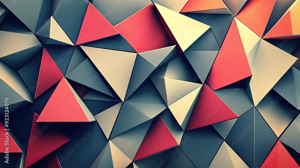 Fototapeta premium Modern abstract background with repeating triangles and shadow details, perfect for enhancing web pages and banner designs.