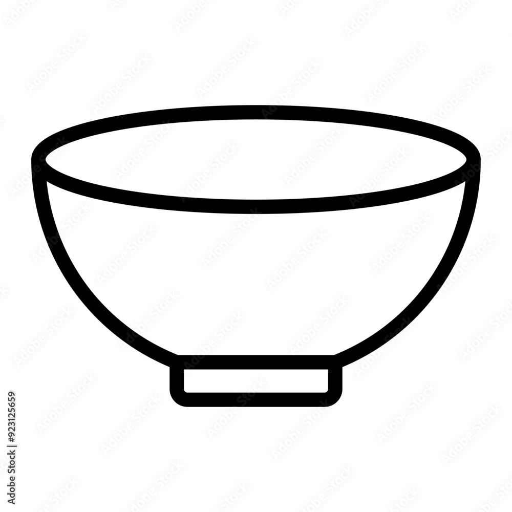Bowl Vector Line Icon Design Bowl Vector Line Icon Design