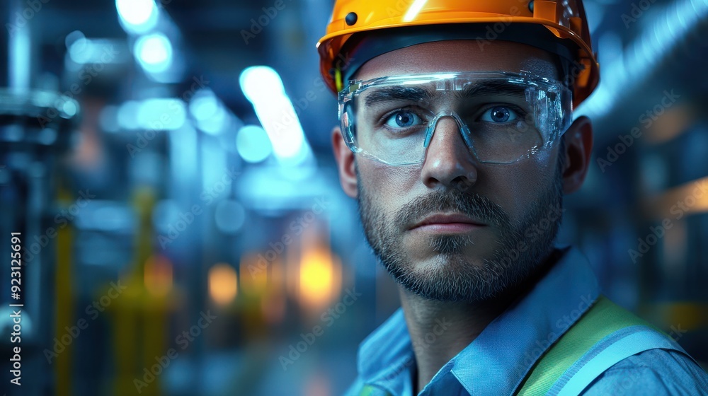 Portrait of a Maintenance engineer using advanced technology to optimize factory operations. Generative AI. Portrait of a Maintenance engineer using advanced technology to optimize factory operations. Generative AI.