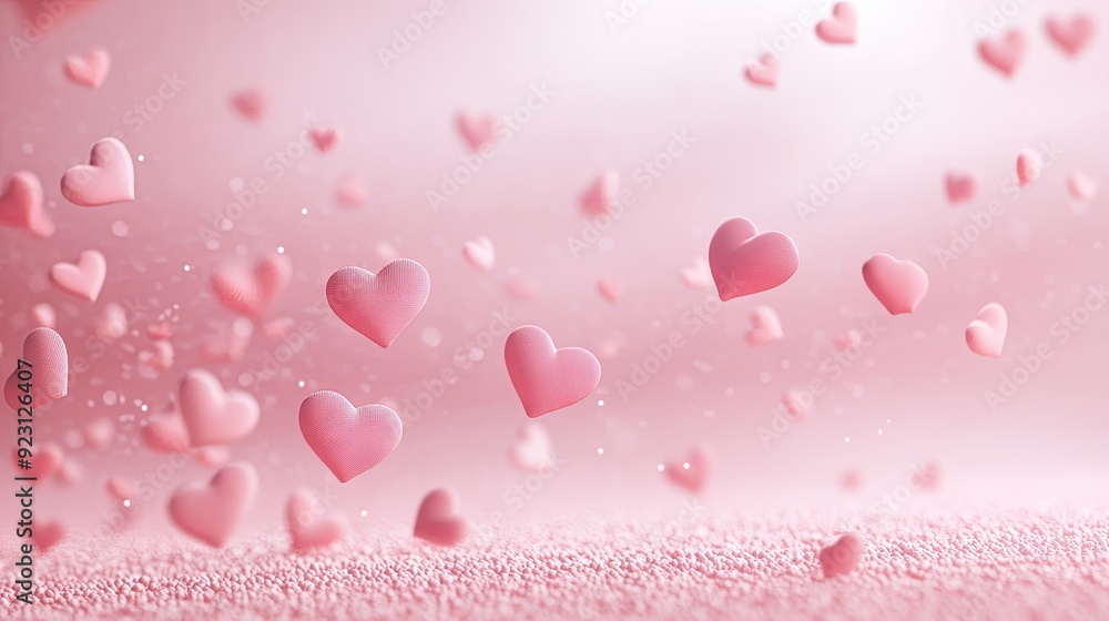 Pink sweet hearts background, ideal for Valentine's Day or Mother's Day, with a gentle arrangement of hearts on a light pink backdrop, conveying warmth and love. Pink sweet hearts background, ideal for Valentine's Day or Mother's Day, with a gentle arrangement of hearts on a light pink backdrop, conveying warmth and love.