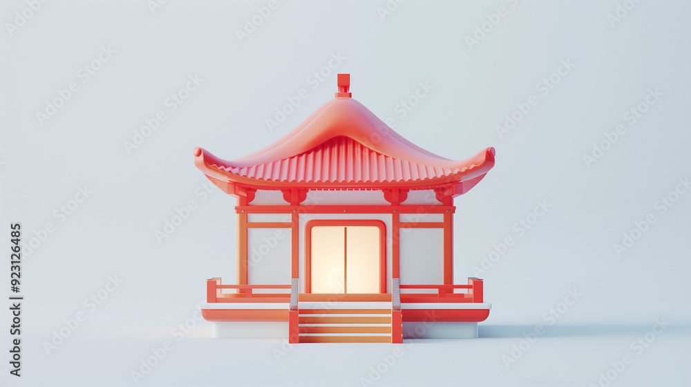 Pagoda Tower Isolated. 3D rendering Pagoda Tower Isolated. 3D rendering