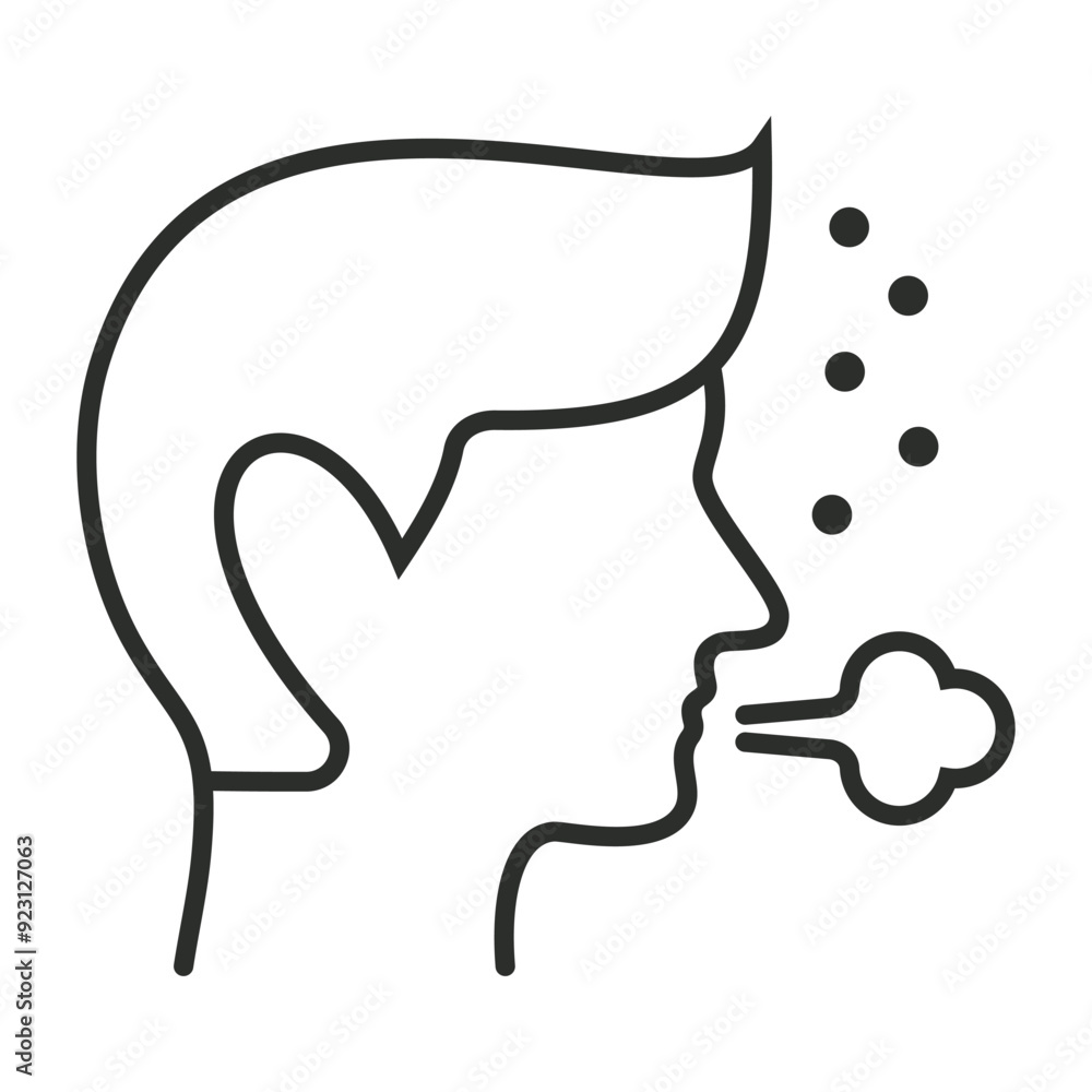 Sneeze people icon, allergy symbol outline icon, editable vector illustration and transparent graphic element. Isolated on white background Sneeze people icon, allergy symbol outline icon, editable vector illustration and transparent graphic element. Isolated on white background