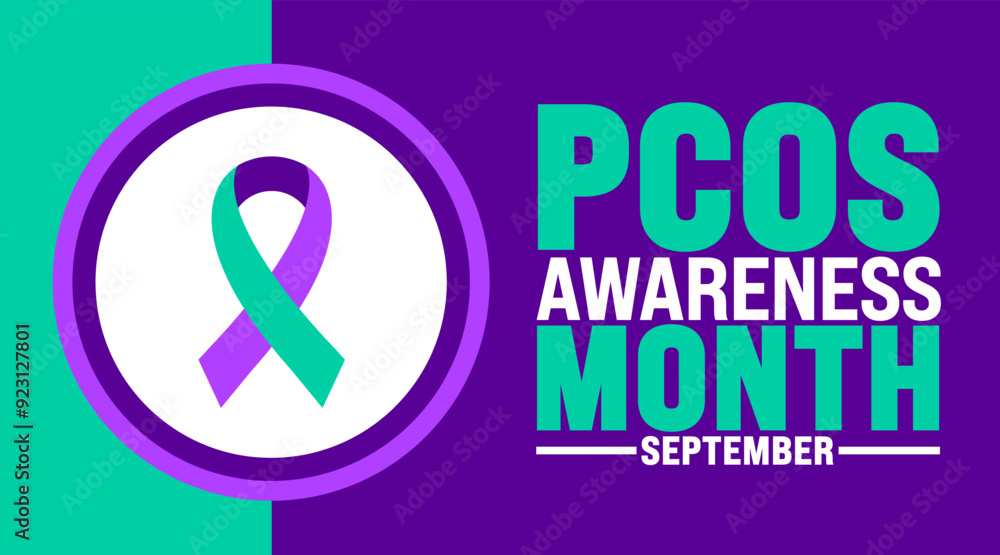 PCOS Awareness Month background or banner design template. Polycystic ovary syndrome Awareness