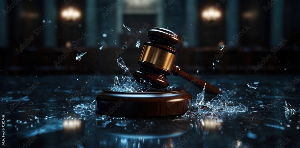 A shattered gavel lies on a courthouse floor, reflecting the complexities of judgment, justice, and reform. A shattered gavel lies on a courthouse floor, reflecting the complexities of judgment, justice, and reform.