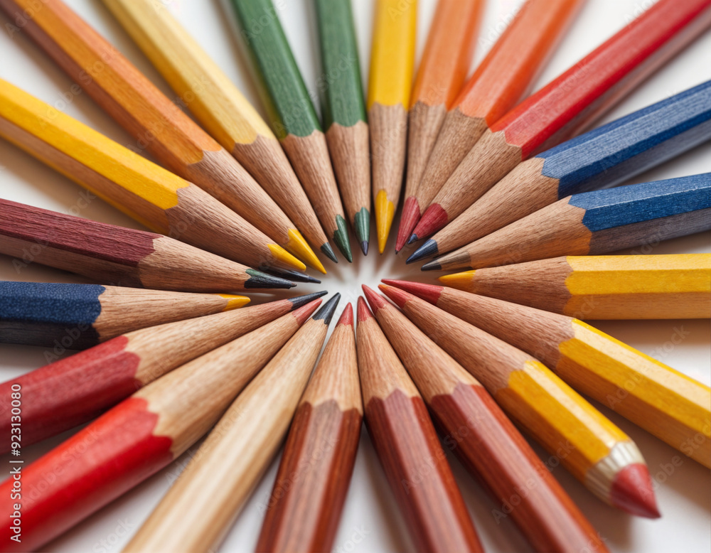 Many different colored pencils on white background Many different colored pencils on white background