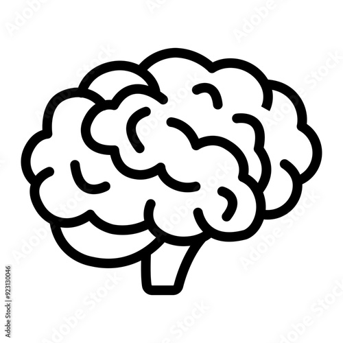 Brain Vector Line Icon Design
