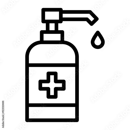 Sanitizer Vector Line Icon Design