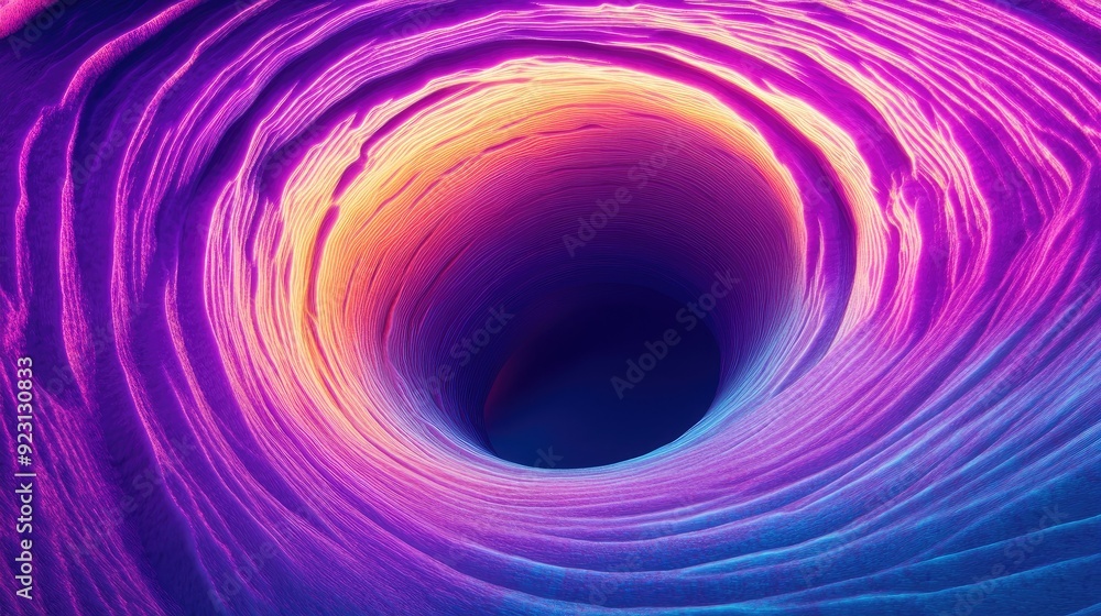 Vibrant neon sinkhole with techno-inspired line stripes. Perfect for modern art backgrounds, advertisements, website banners, and creative product package designs. Vibrant neon sinkhole with techno-inspired line stripes. Perfect for modern art backgrounds, advertisements, website banners, and creative product package designs.