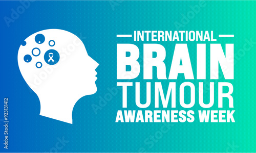 October is World Brain Tumor  week   obserb  every year  . it is an overgrowth of cells in the brain that forms masses called tumors. They can disrupt the way body works. Vector illustration