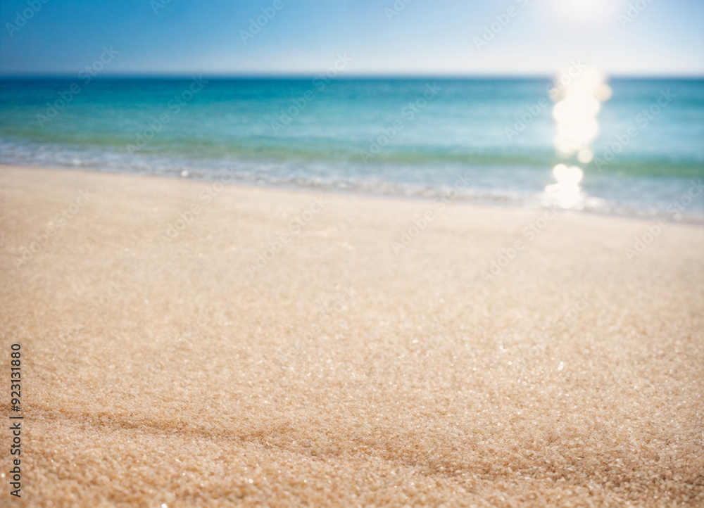 summer background of beach sand in the foreground and sea in the background summer background of beach sand in the foreground and sea in the background