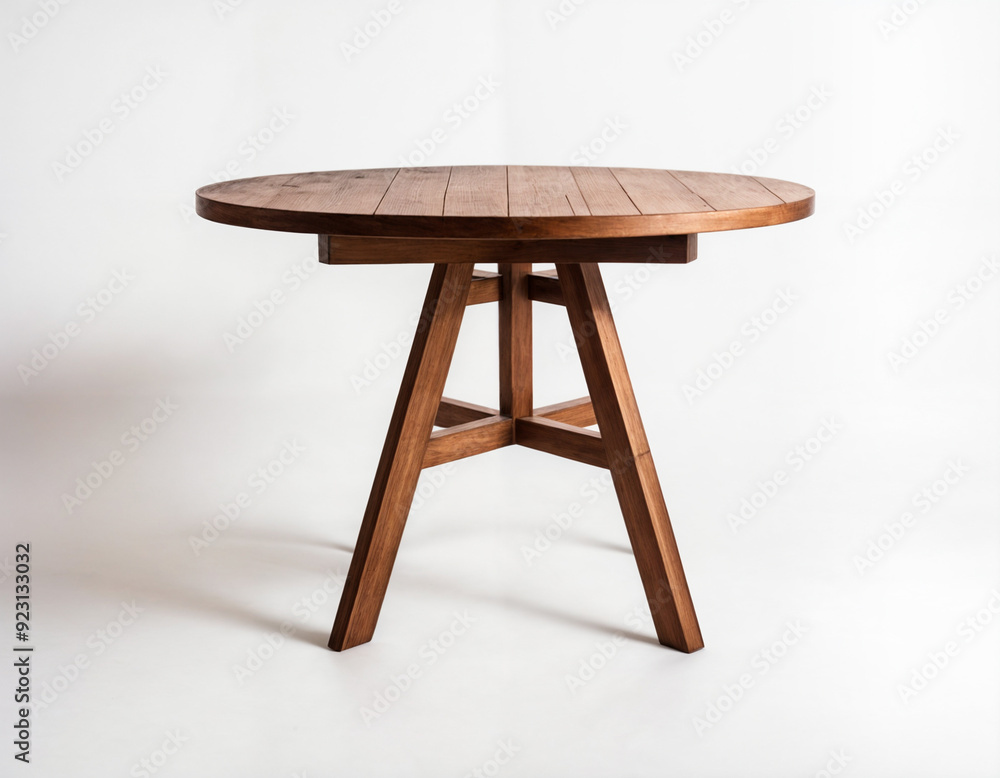 Wooden round table isolated on white background Wooden round table isolated on white background