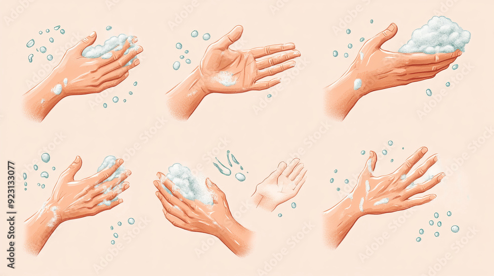 Fototapeta premium HAND wash, keep clean hand, protect bacteri