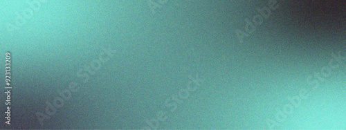 Minimal abstract noise gradient art with Grainy texture background. Grainy teal blue gradient abstract background. Aqua green background light to dark ocean green smooth noise