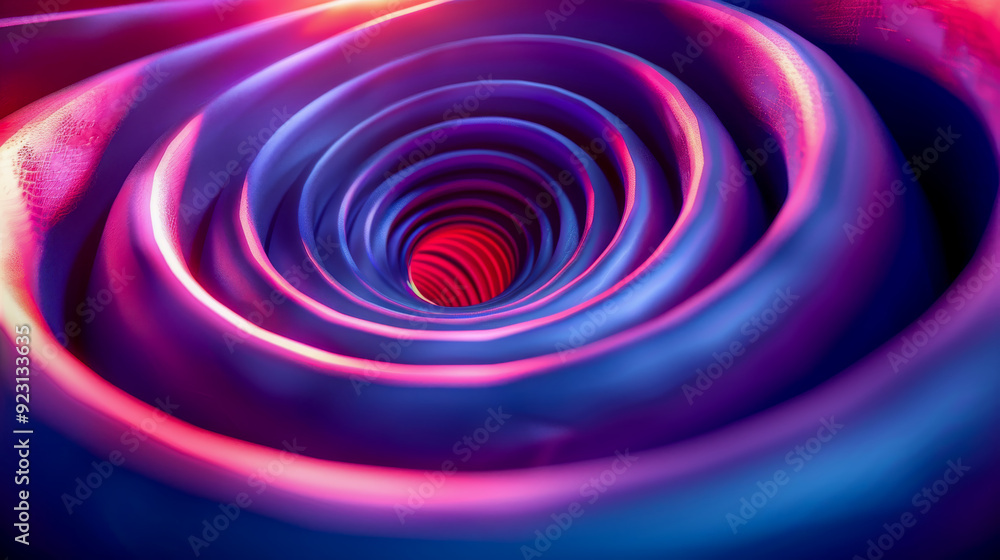 Abstract swirl tunnel creating deep perspective with pink and blue colors Abstract swirl tunnel creating deep perspective with pink and blue colors